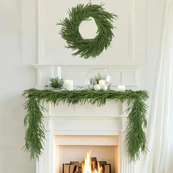 🌲Real Touch Deluxe Norfolk Pine Garland🌿